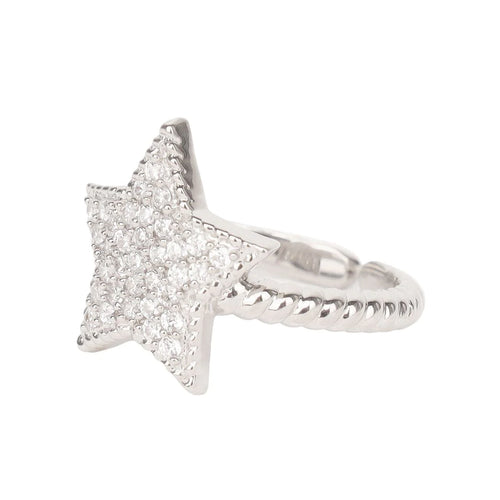 North Star Ring - Silver/White